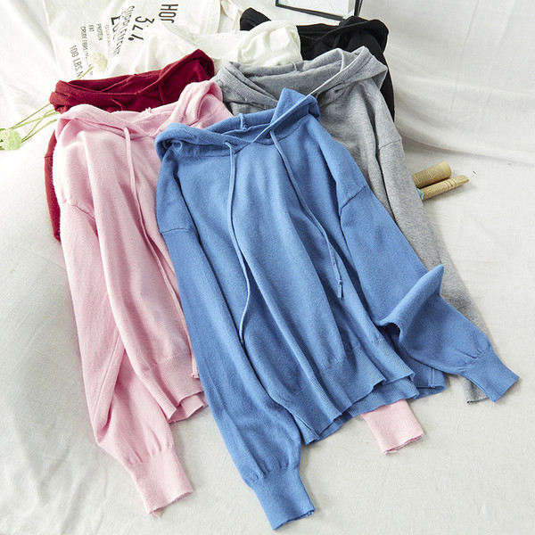 Bluză casual de damă cu glugă în mai multe culori diferite