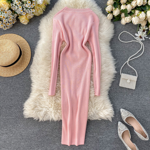 Lezser női hosszú ruha kerek nyakkivágással több színben