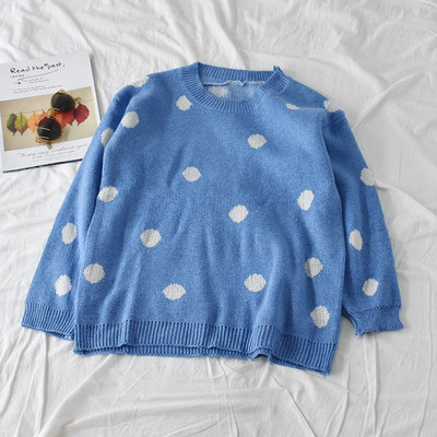 Pöttyös női alkalmi pulóver három színben, hosszú ujjal