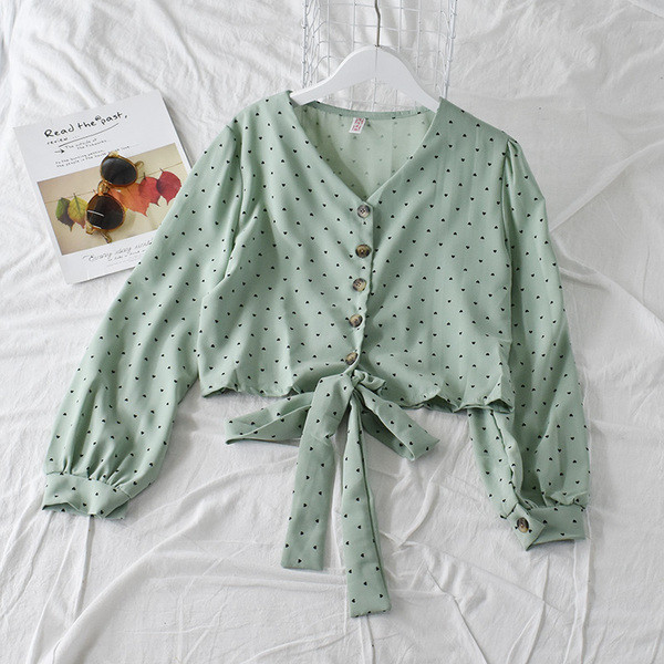 Modern női ing V-nyakkal és gombokkal, három színben