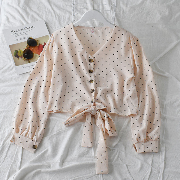 Modern női ing V-nyakkal és gombokkal, három színben