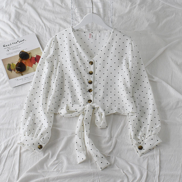 Modern női ing V-nyakkal és gombokkal, három színben