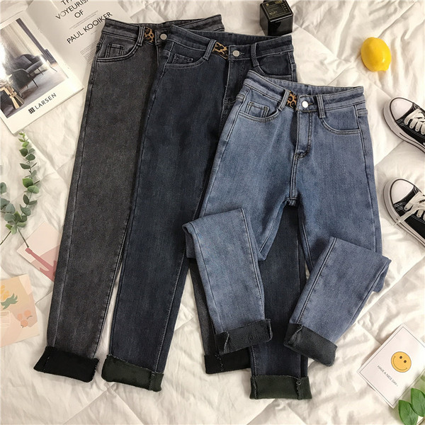 Modern női farmer magas derékkal Karcsú modell három színben