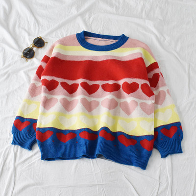 Pulover dama in dungi model larg in doua culori cu decolteu rotund