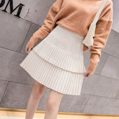 Fusta scurta plisata tricotata in mai multe culori