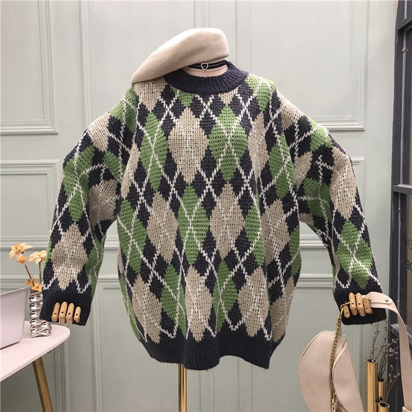 Pulover de iarna de dama modern - model larg cu decolteu rotund in mai multe culori