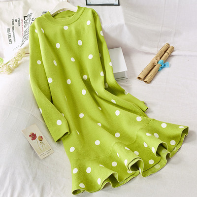 Rochie de iarna de dama cu maneci lungi in albastru, bej si negru