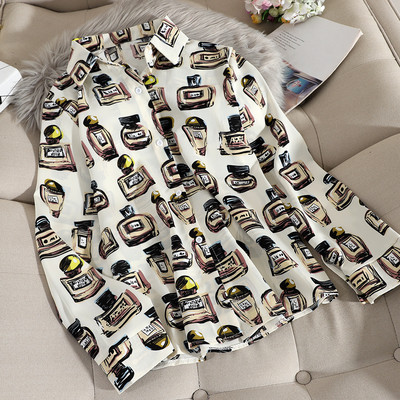 Női ing klasszikus gallérral és gombokkal fehér, fekete és barna színben