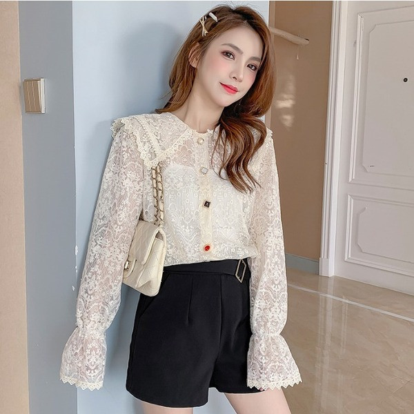 Női csipke ing színes gombokkal, két színben