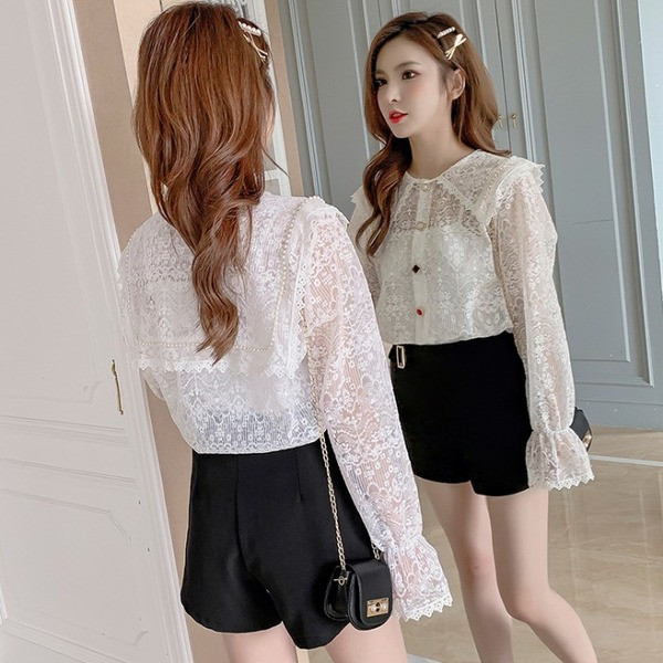 Női csipke ing színes gombokkal, két színben