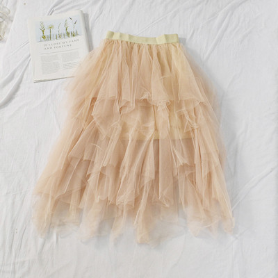 Modern női szoknya öt színben, tüllel és gumírozott derékkal