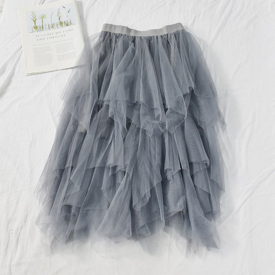 Modern női szoknya öt színben, tüllel és gumírozott derékkal