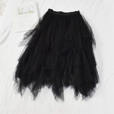 Modern női szoknya öt színben, tüllel és gumírozott derékkal