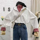 Modern női ing retro stílusú klasszikus gallérral és gombokkal több színben