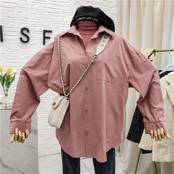 Modern női ing retro stílusú klasszikus gallérral és gombokkal több színben