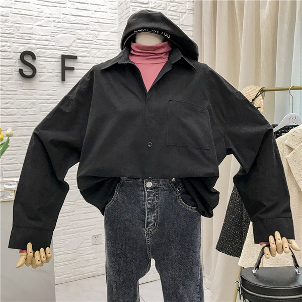 Modern női ing retro stílusú klasszikus gallérral és gombokkal több színben