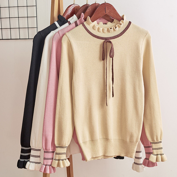 Női téli blúz csipkegallérral több színben