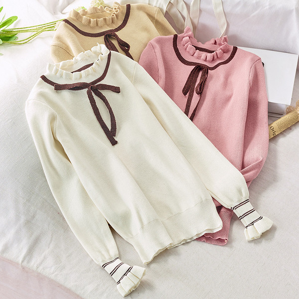 Női téli blúz csipkegallérral több színben