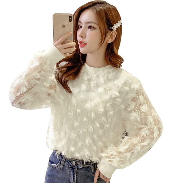 Bluză de damă modernă cu franjuri de culoare bej