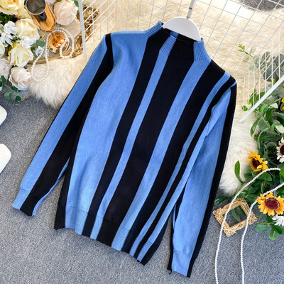 Pulover de dama modern cu guler polo in mai multe culori