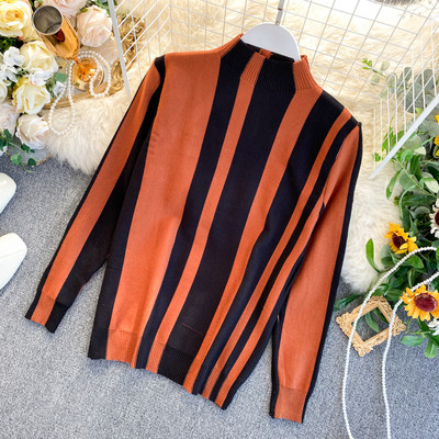 Pulover de dama modern cu guler polo in mai multe culori