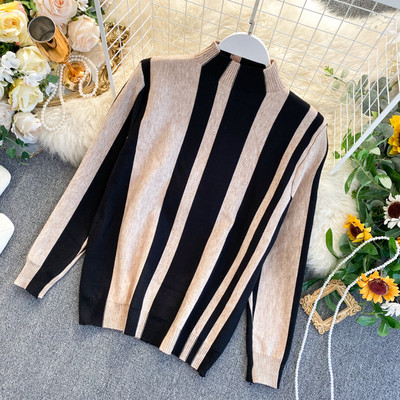 Pulover de dama modern cu guler polo in mai multe culori