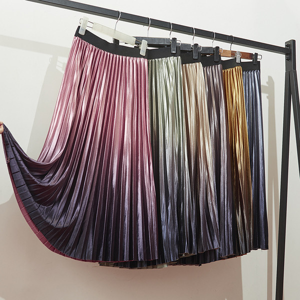 Fusta de dama plisata cu talie elastica in mai multe culori