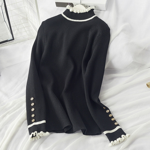 Bluza de dama casual de iarna cu nasturi pe maneca in mai multe culori