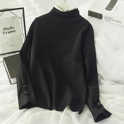 Bluză de iarnă cu dungi de damă cu guler înalt - mai multe culori