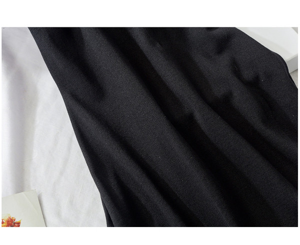 Rochie de toamna de dama cu maneca scurta - model lung negru si rosu