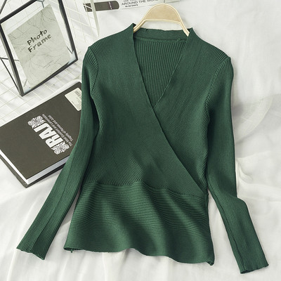 Női őszi-téli blúz spitz nyakkivágással több színben