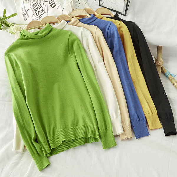 Bluza dama model lat cu guler inalt in mai multe culori