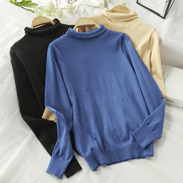 Bluza dama model lat cu guler inalt in mai multe culori