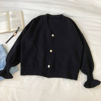 Cardigan casual dama in cinci culori cu decolteu in V