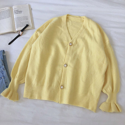 Cardigan casual dama in cinci culori cu decolteu in V