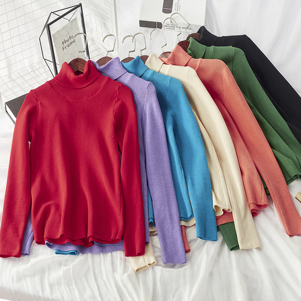 Női téli blúz magas gallérral, többféle színben