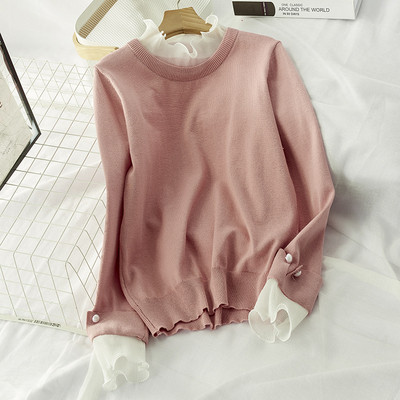 Bluza de dama cu tul pe maneci in mai multe culori