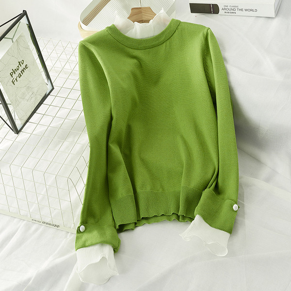 Bluza de dama cu tul pe maneci in mai multe culori