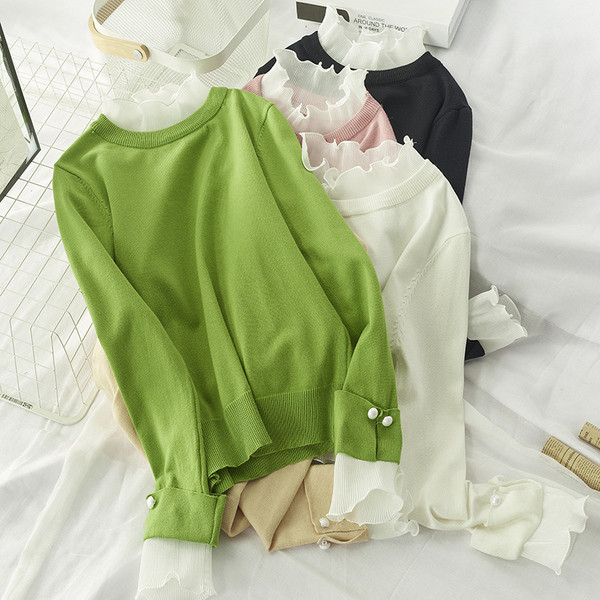 Bluza de dama cu tul pe maneci in mai multe culori