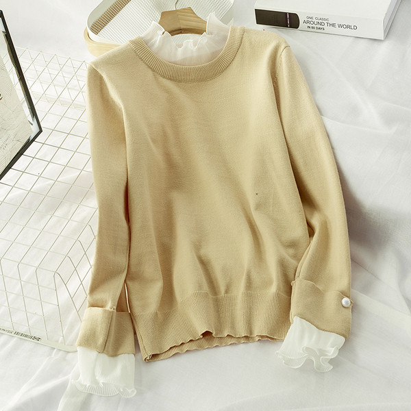 Bluza de dama cu tul pe maneci in mai multe culori