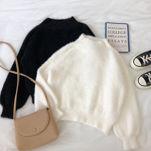 Puha női pulóver három színben, széles ujjakkal