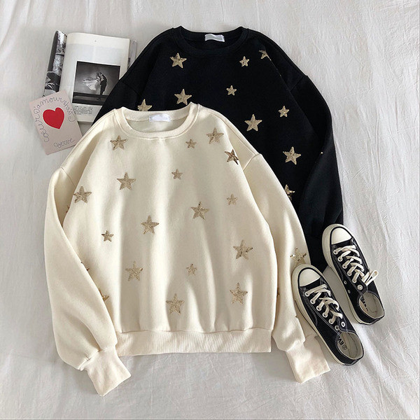 Bluză casual de damă în trei culori cu decolteu oval și paiete