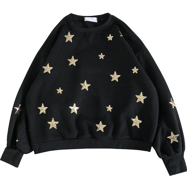 Bluză casual de damă în trei culori cu decolteu oval și paiete