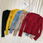 Női kardigán öt színben V-nyakkal és gombokkal