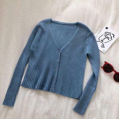 Női kardigán öt színben V-nyakkal és gombokkal