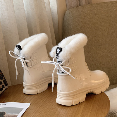 Cizme de iarna dama cu captuseala calda in alb si negru - doua modele