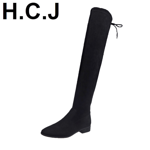 Cizme lungi moderne din piele intoarsa ecologica