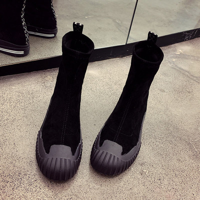 Cizme de dama controversate-casual din piele intoarsa eco cu fermoar - doua modele