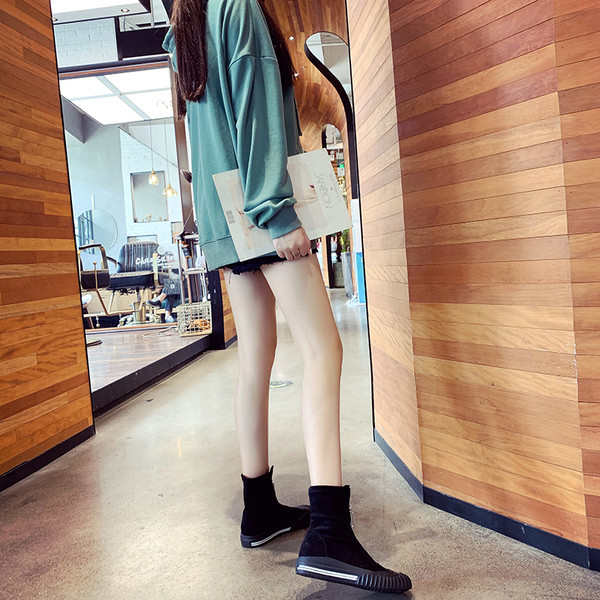 Cizme de dama controversate-casual din piele intoarsa eco cu fermoar - doua modele