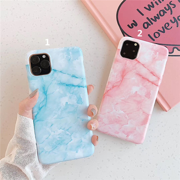 Husa pentru Iphone 11 Pro Max cu efect de marmura in roz si albastru